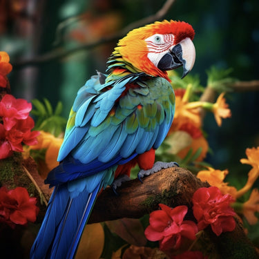 Multicolour Parrot Canvas